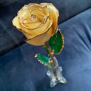 24k Rose Co Forever Rose with Glass Vase